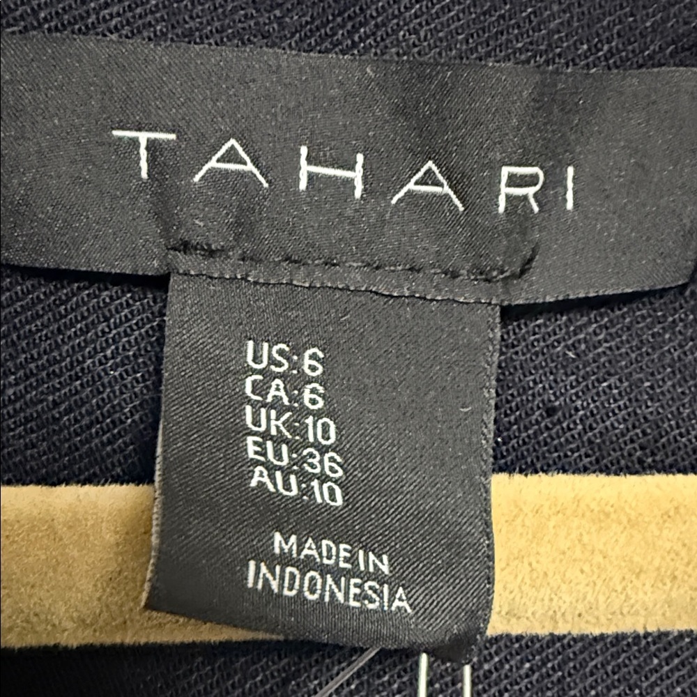 Tahari Dark Blue High Low Dress - Picture 2 of 3